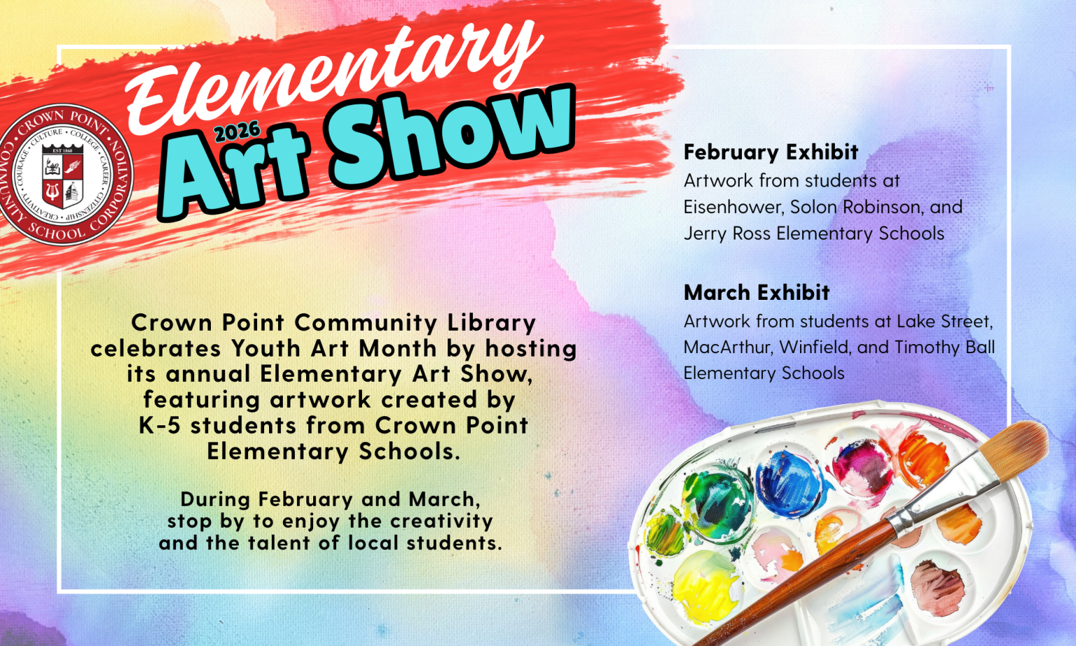 Crown Point Community Library - Youth Art Month Brings Student ...